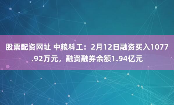 股票配资网址 中粮科工：2月12日融资买入1077.92万元，融资融券余额1.94亿元